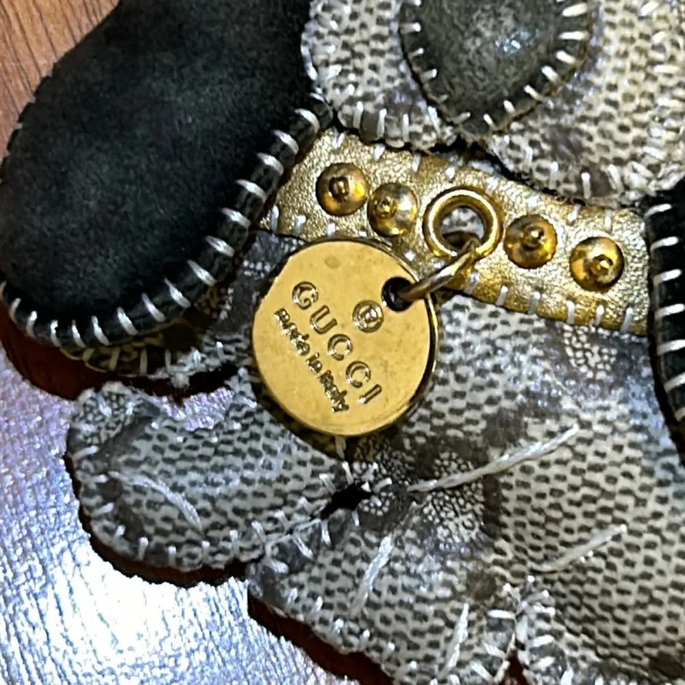 Authentic Gucci Dog GG Coated Canvas Bag Charm /Keychain / Keyring